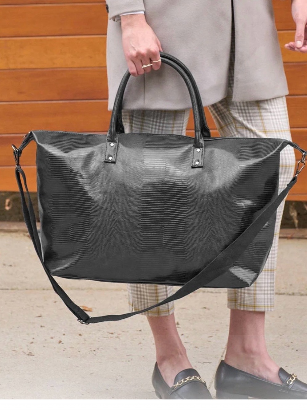 Lulu Dharma Black Weekend Travel Tote Bag